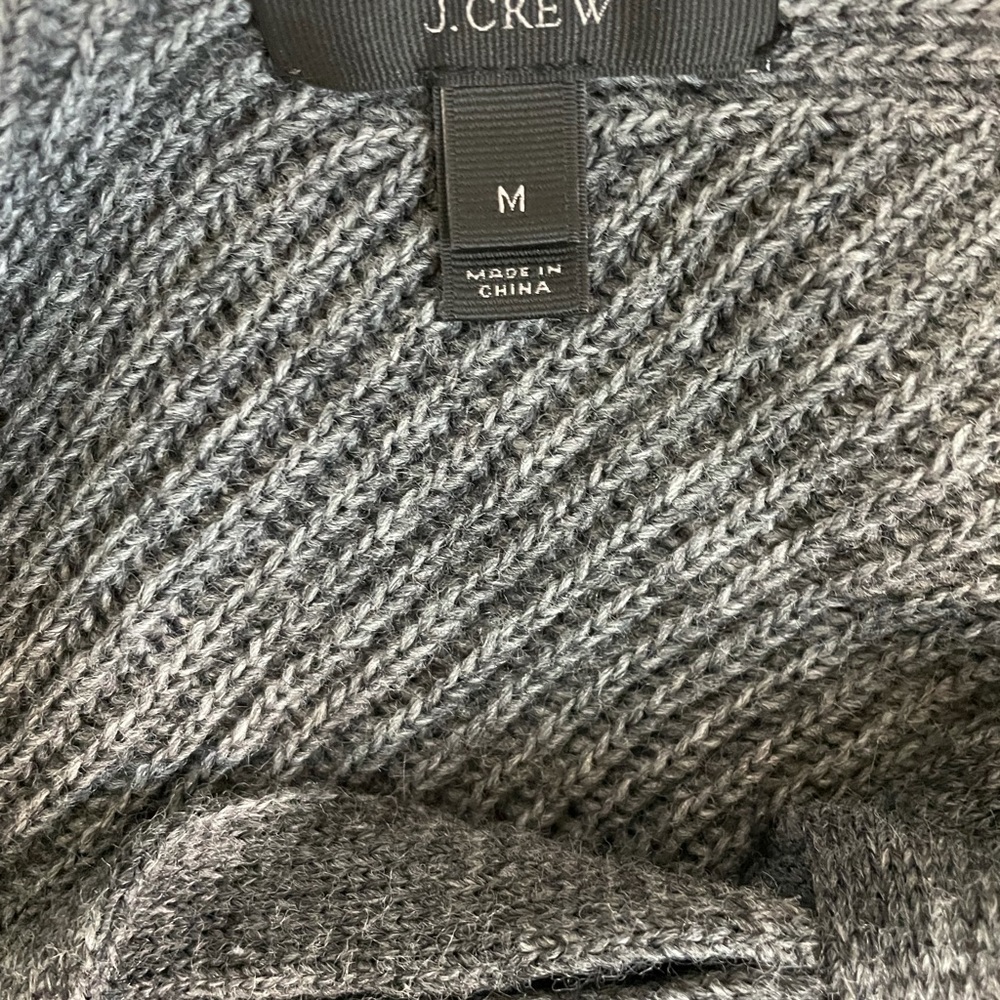 J Crew Open Back Heather Gray Ribbed Knit Soft Alpaca Wool Blend Tunic Sweater - Picture 12 of 14